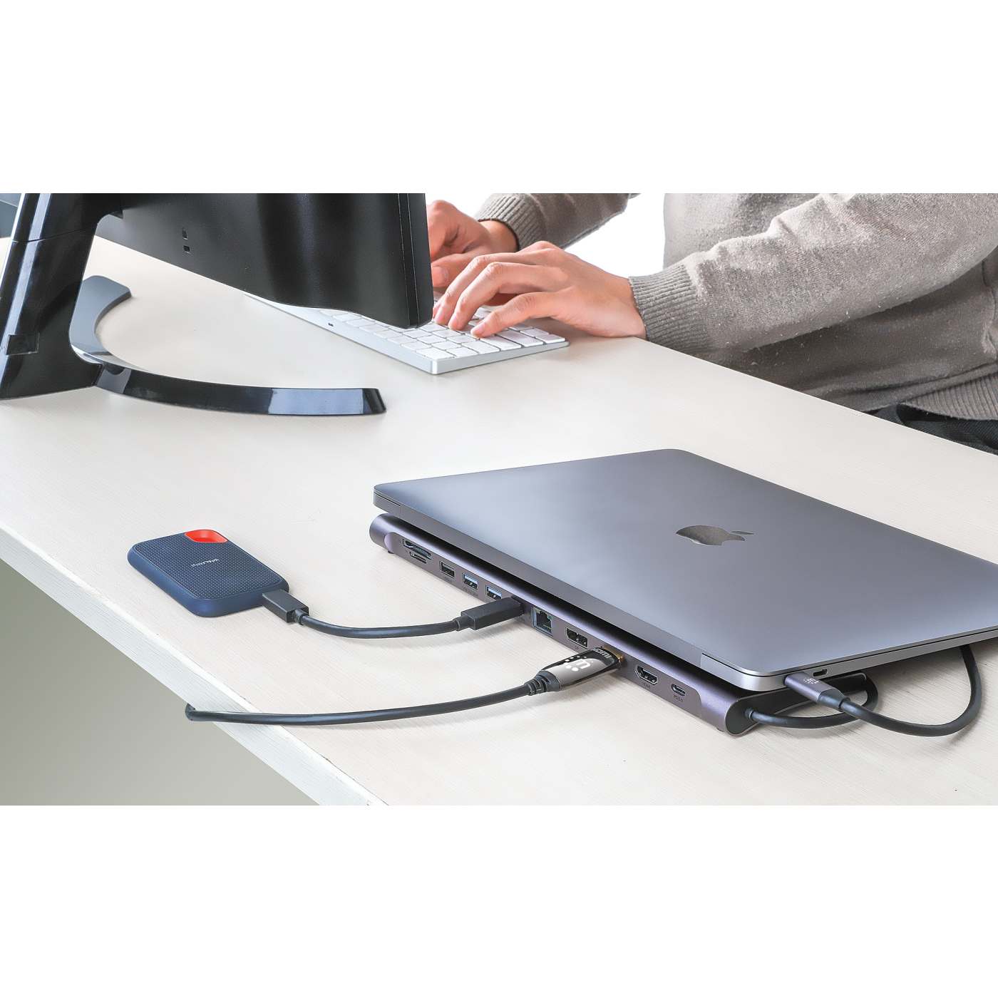 USB-C PD 12-in-1 4K Dockingstation / Multiport-Hub für drei Monitore Image 4