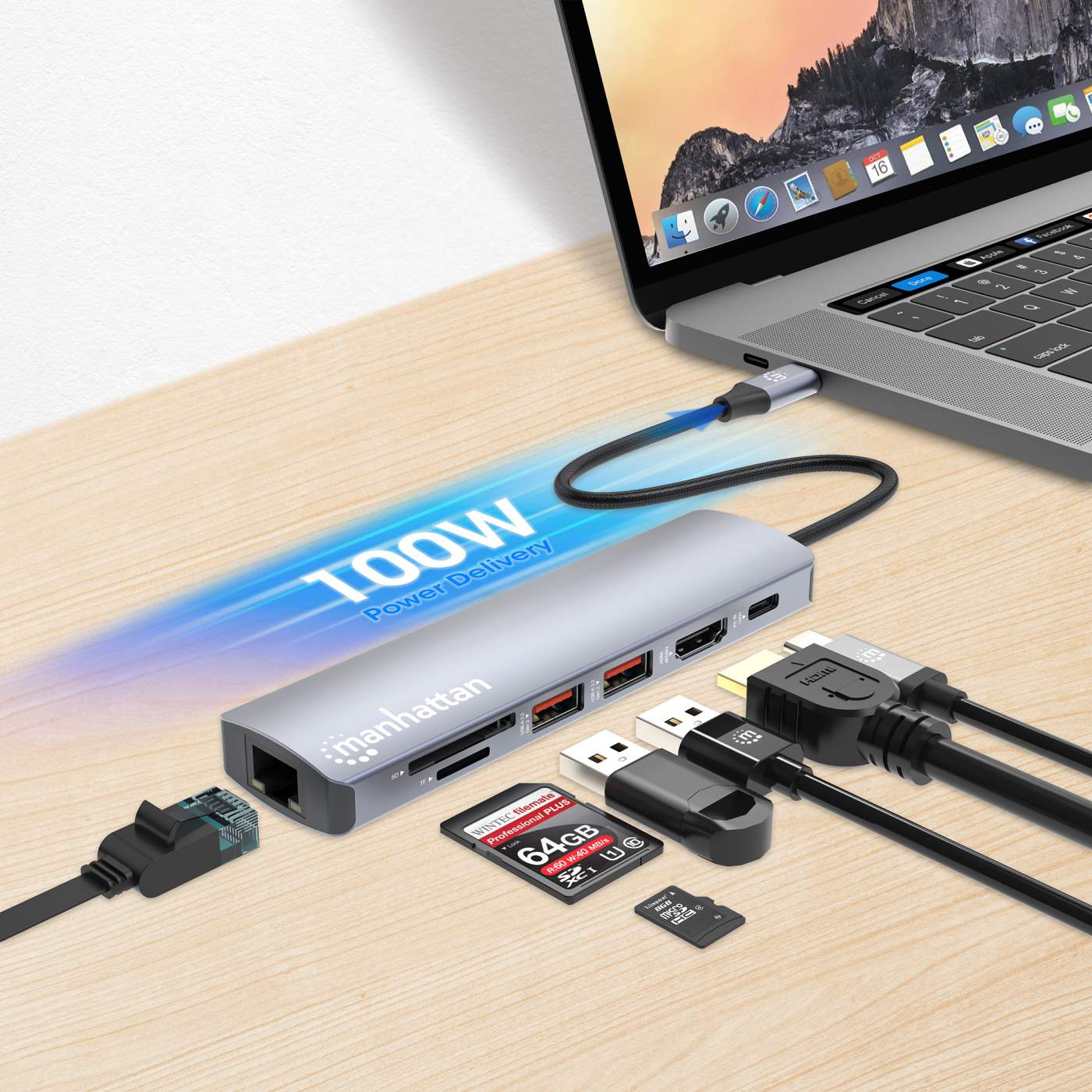 USB-C PD 7-in-1 4K Dockingstation / Multiport-Hub Image 8