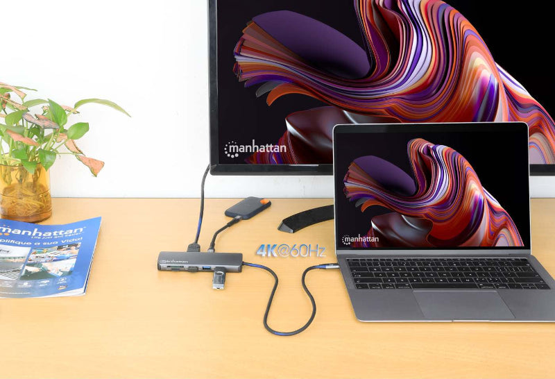 MANHATTAN USB-C Dockingstation 9-in-1 mit HDMI 4K und Power Delivery