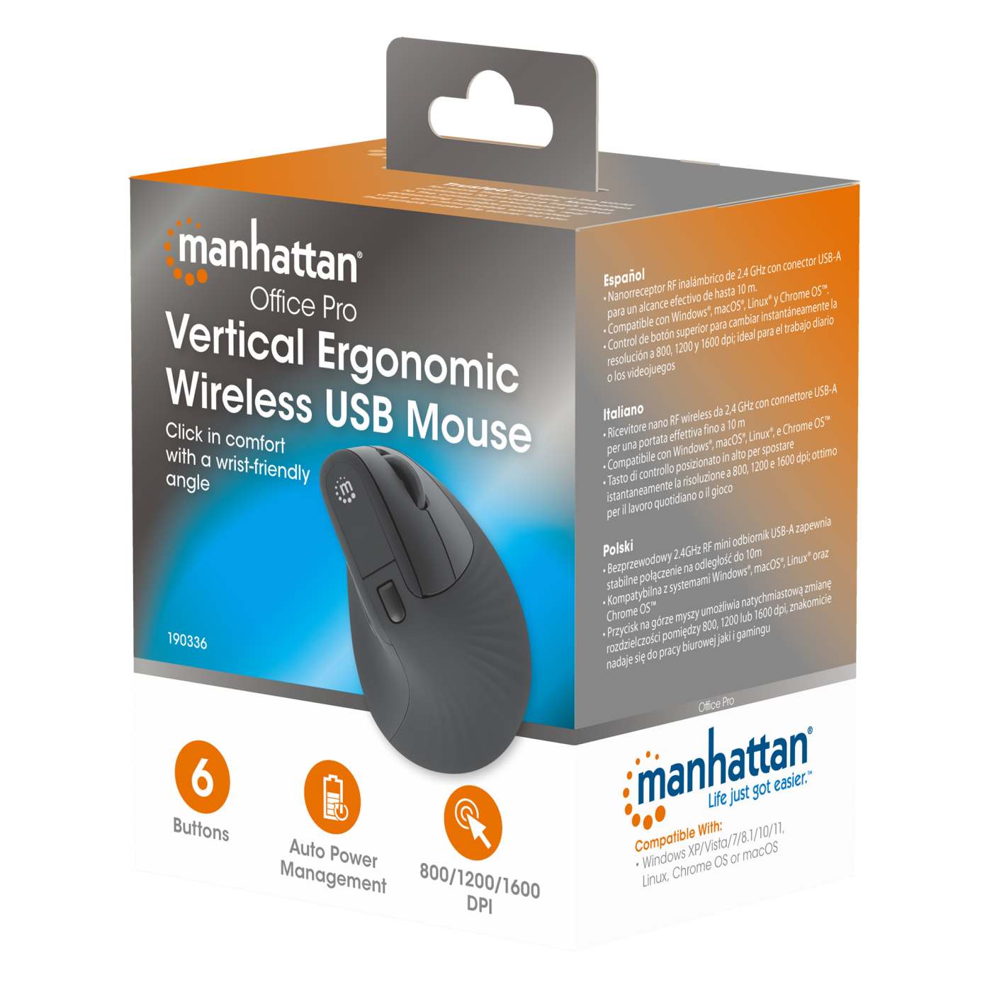 Vertikale Ergonomische Kabellose USB-Maus Packaging Image 2