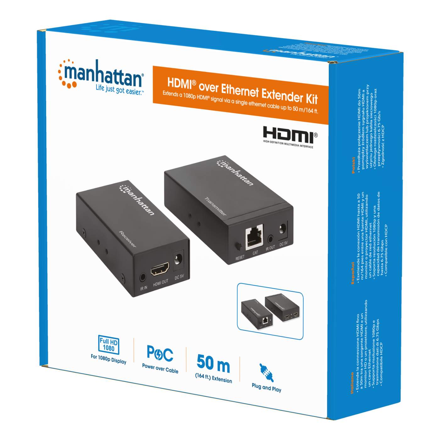 1080p HDMI over Ethernet Extender Set Packaging Image 2