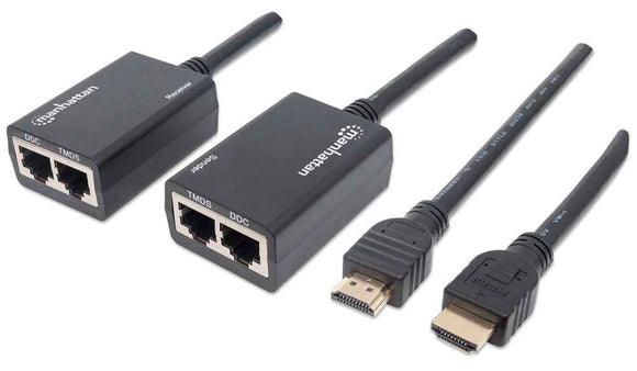 1080p HDMI over Ethernet Extender mit integrierten Kabeln Image 1