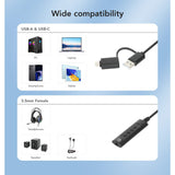 2-in-1 Audioadapterkabel USB-C & USB-A auf Aux / 3,5 mm Klinke Image 10