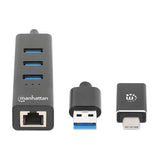 3-Port USB 3.0 Typ-C / Typ-A Kombo-Hub mit Gigabit Ethernet-Netzwerkadapter Image 4
