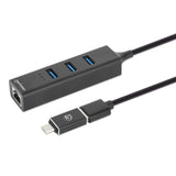 3-Port USB 3.0 Typ-C / Typ-A Kombo-Hub mit Gigabit Ethernet-Netzwerkadapter Image 6