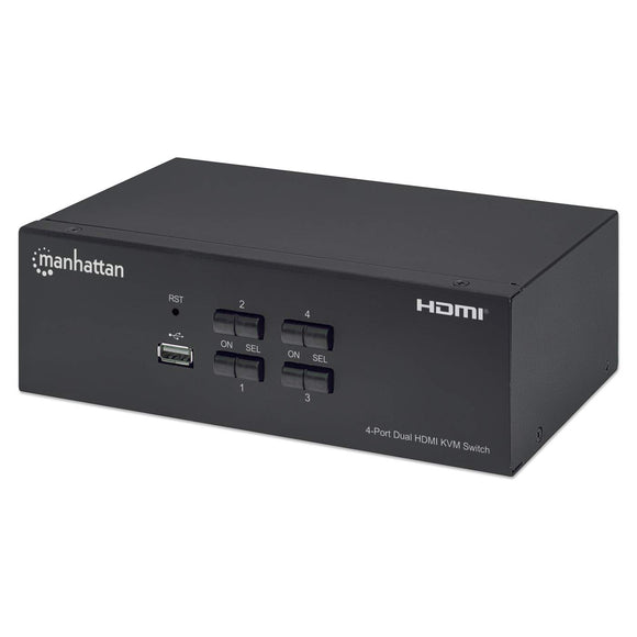 4-Port Dual-Monitor HDMI KVM-Switch Image 1