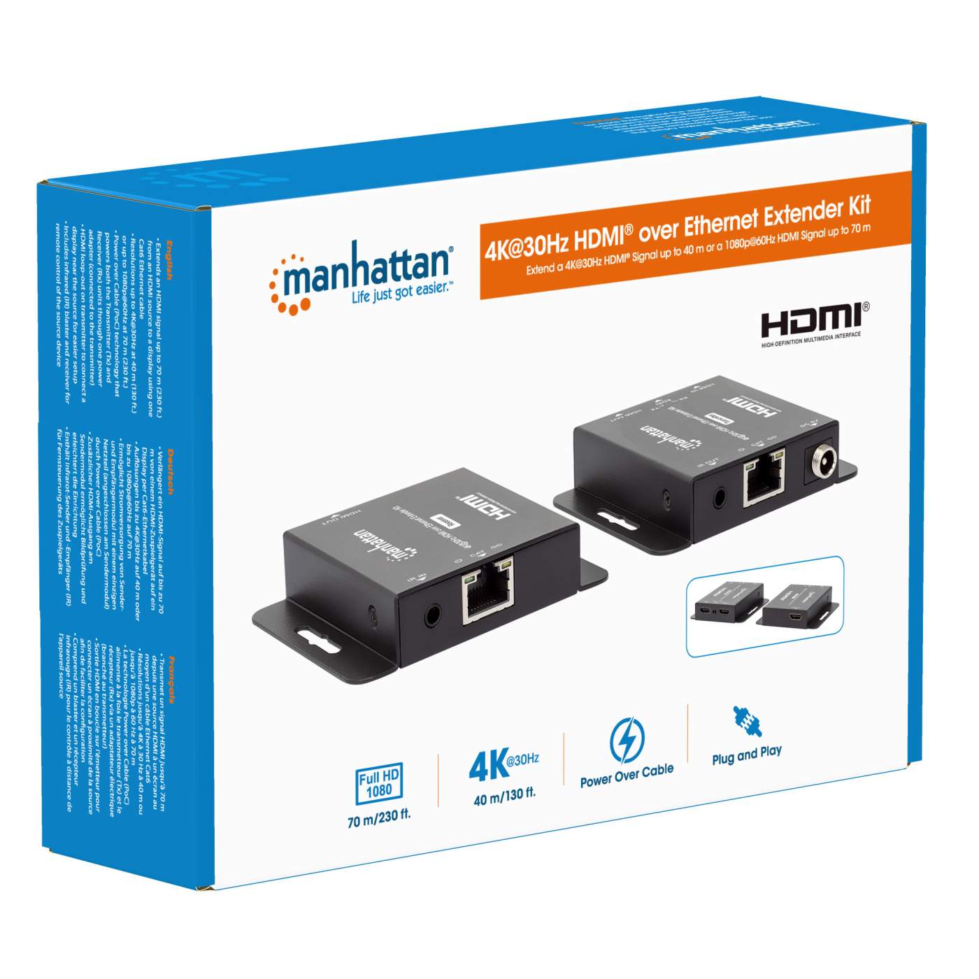 4K@30Hz HDMI over Ethernet Extender Set Packaging Image 2