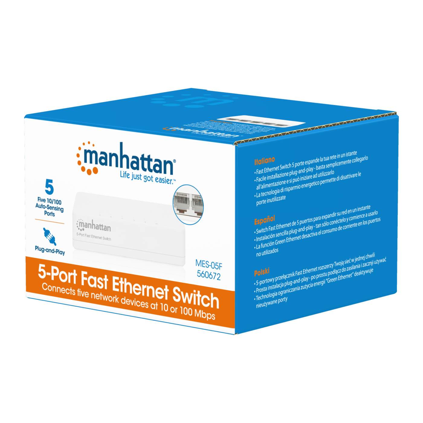 Manhattan 8-Port Fast Ethernet Switch – Plug & Play Für Heimnetz & Büro