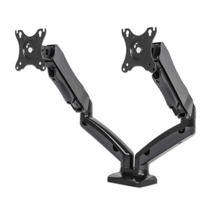 Tischhalterung mit Gasdruckfeder für zwei Monitore, Aluminium Image 1