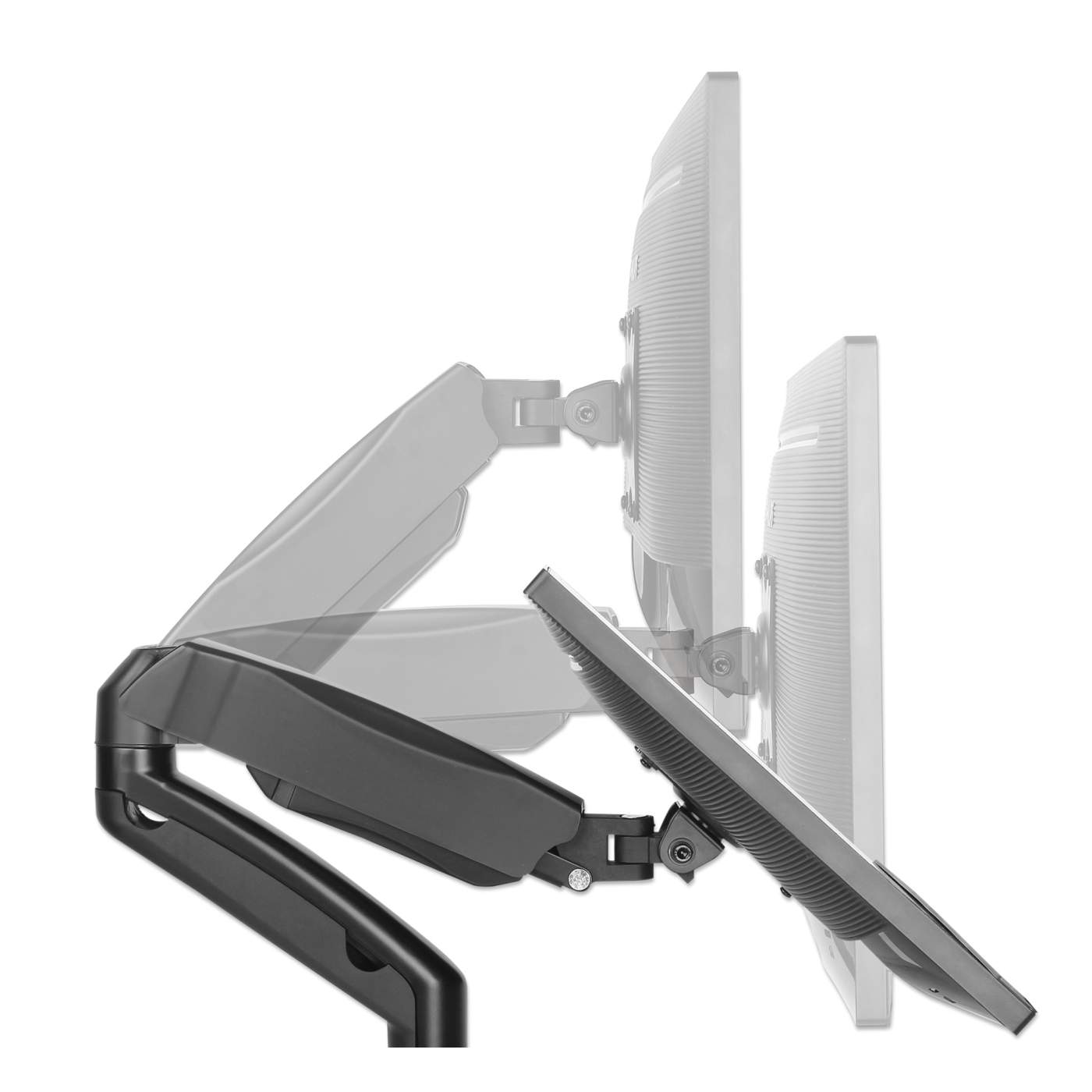 Tischhalterung mit Gasdruckfeder für zwei Monitore, Aluminium Image 9