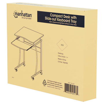 Kompakter Schreibtisch mit ausziehbarer Tastaturablage Packaging Image 2