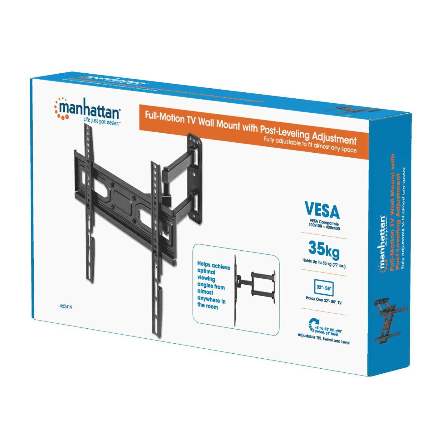 TV-Wandhalterung, neigbar, schwenkbar und horizontal nachjustierbar Packaging Image 2