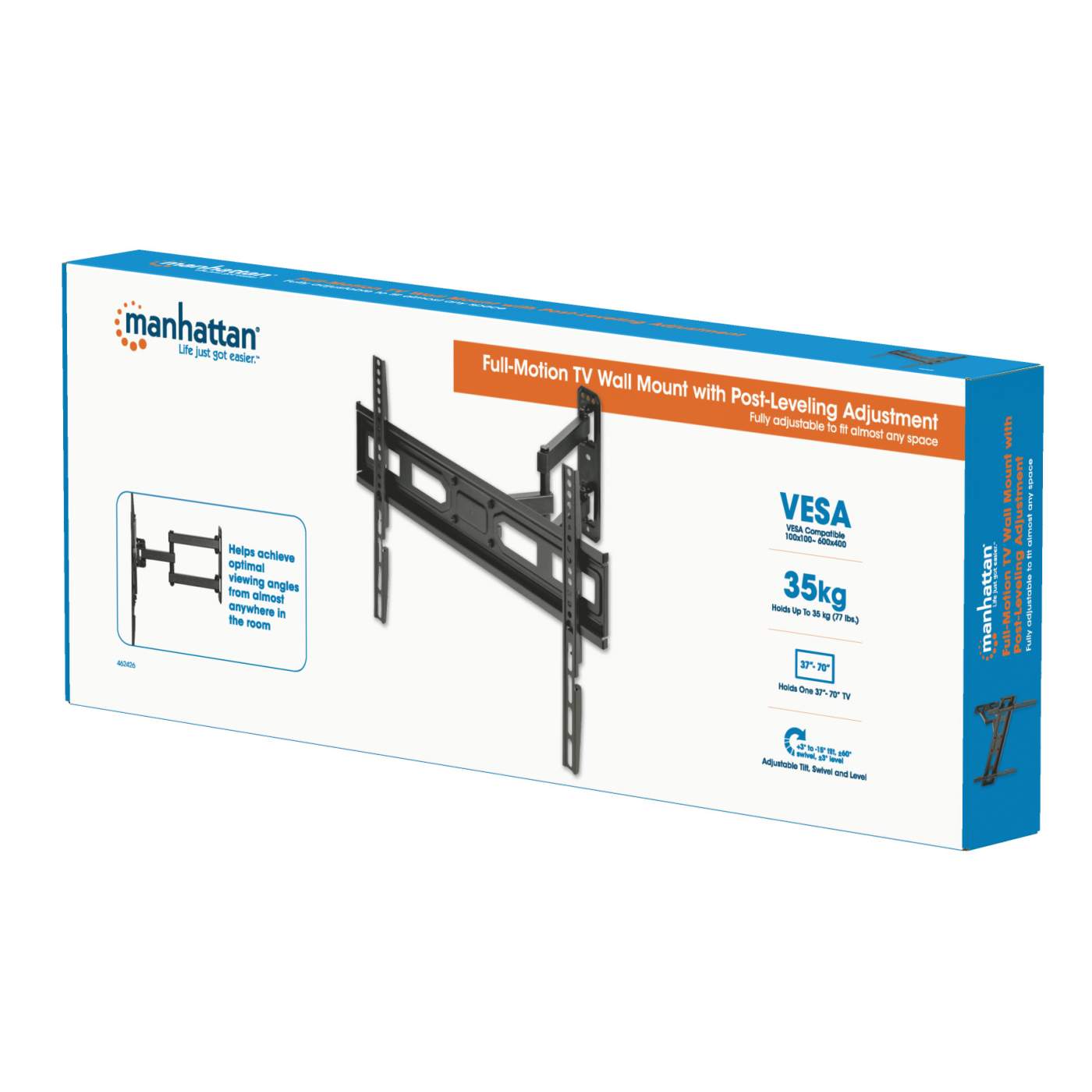 TV-Wandhalterung, neigbar, schwenkbar und horizontal nachjustierbar Packaging Image 2