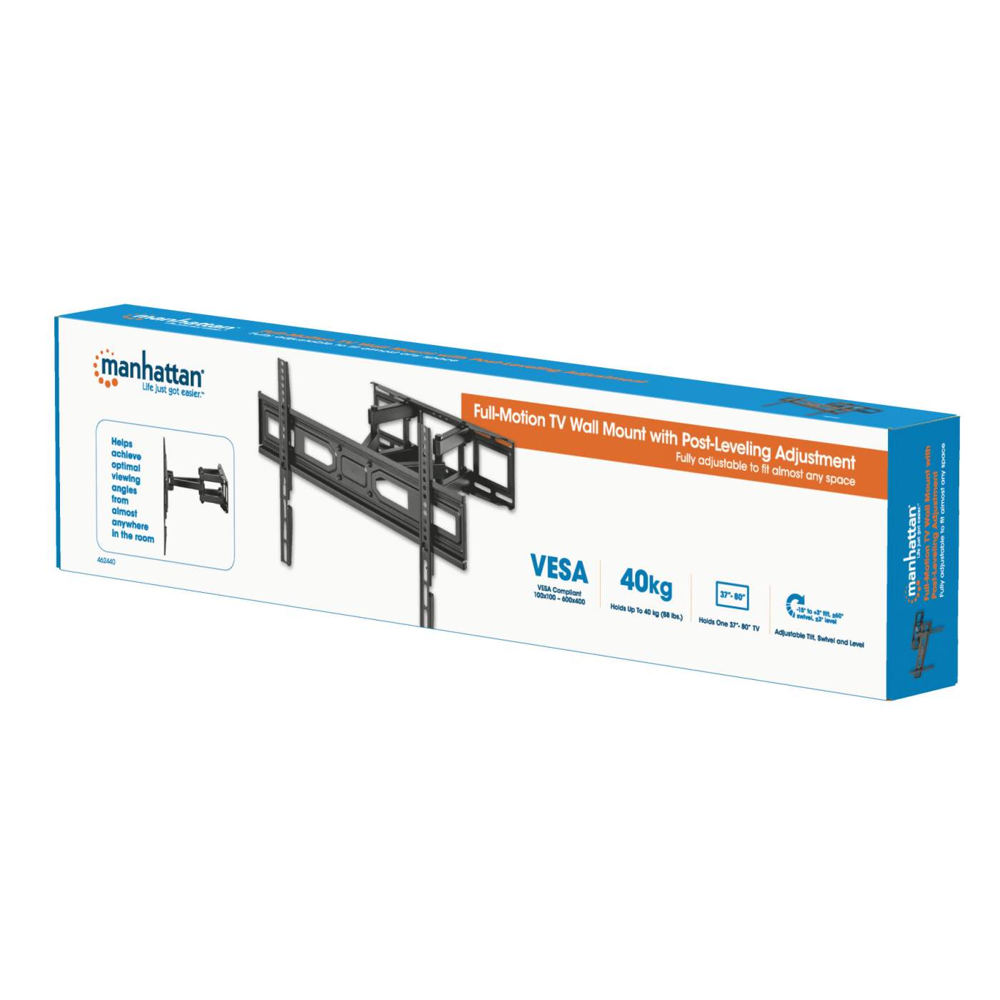 TV-Wandhalterung, neigbar, schwenkbar und horizontal nachjustierbar Packaging Image 2