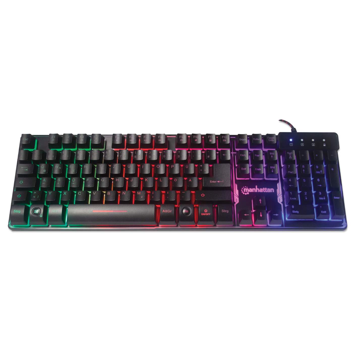 USB-Gaming-Tastatur mit LEDs und Metallunterseite Image 7