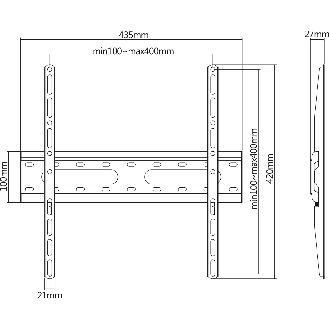 Ultraflache TV-Wandhalterung, starr Image 10