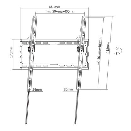 Ultraflache TV-Wandhalterung, neigbar Image 8