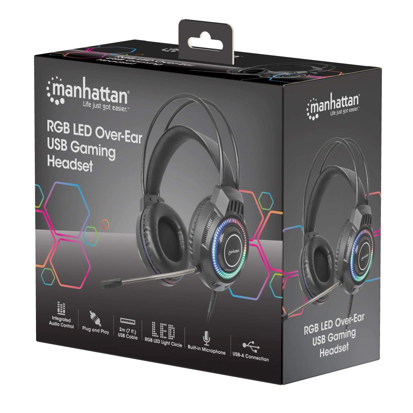 Manhattan RGB LED Over Ear USB Gaming Headset 180696 Manhattan Deutschland