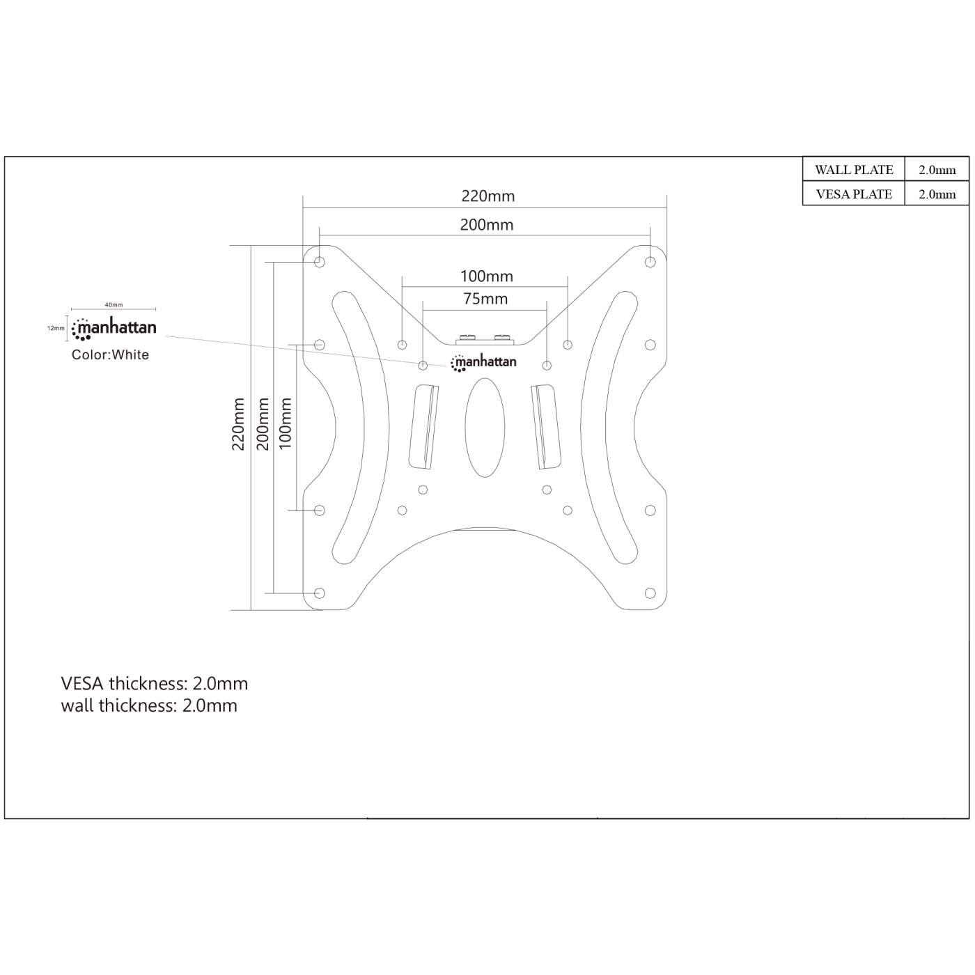 Universal TV-Wandhalterung, extra flach Image 7