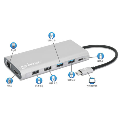 USB-C PD 12-in-1-Dockingstation mit MST für drei HDMI-Monitore Image 13