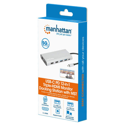 USB-C PD 12-in-1-Dockingstation mit MST für drei HDMI-Monitore Packaging Image 2